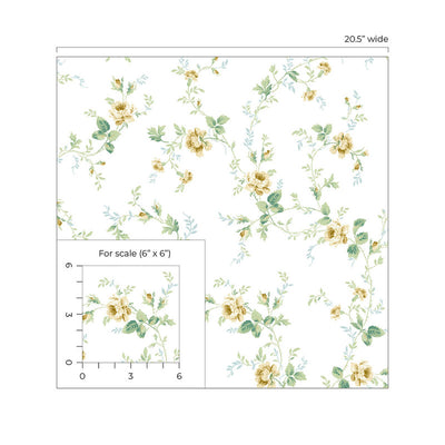 product image for Blossom Floral Trail Peel & Stick Wallpaper in Wheatfield & Sage 29