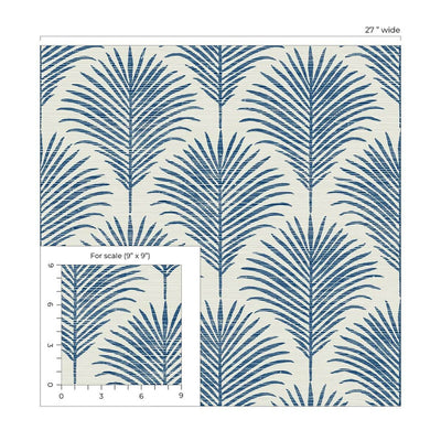 product image for Grassland Palm Peel & Stick Wallpaper in Coastal Blue 55