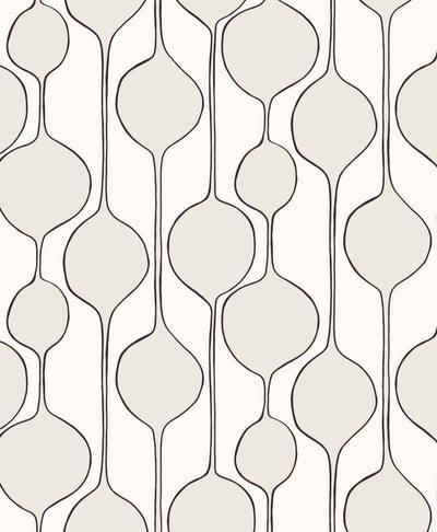 product image for Bubble Stripe Peel & Stick Wallpaper in Marshmallow 51