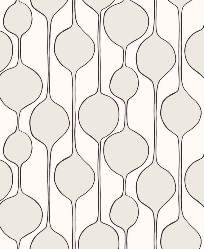 media image for Bubble Stripe Peel & Stick Wallpaper in Marshmallow 260