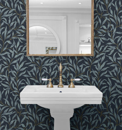 product image for Willow Trail Peel & Stick Wallpaper in Aegean Blue 8