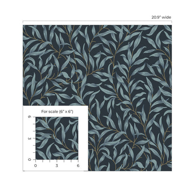 product image for Willow Trail Peel & Stick Wallpaper in Aegean Blue 56