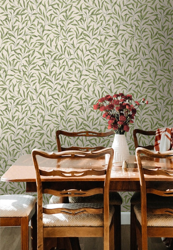 media image for Willow Trail Peel & Stick Wallpaper in Sprig Green 214