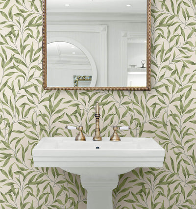 product image for Willow Trail Peel & Stick Wallpaper in Sprig Green 35