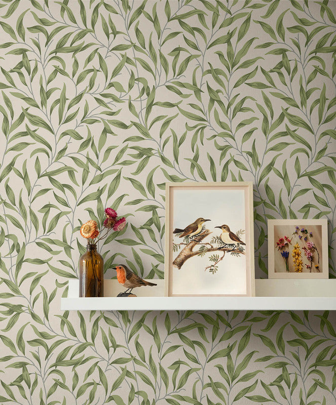 media image for Willow Trail Peel & Stick Wallpaper in Sprig Green 242