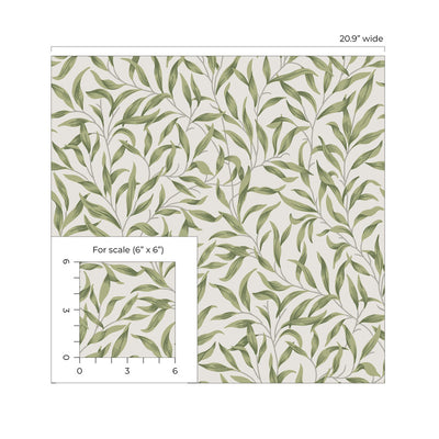 product image for Willow Trail Peel & Stick Wallpaper in Sprig Green 4