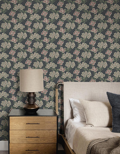 product image for Floral Vine Peel & Stick Wallpaper in Smoke & Laurel Green 60