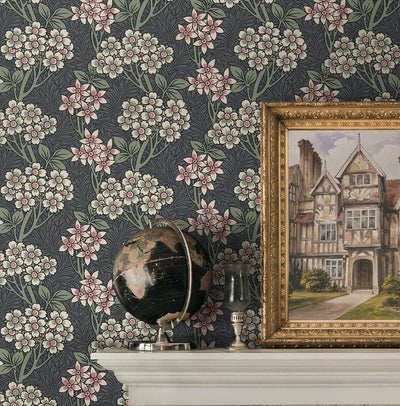 product image for Floral Vine Peel & Stick Wallpaper in Smoke & Laurel Green 1