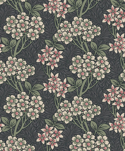 product image for Floral Vine Peel & Stick Wallpaper in Smoke & Laurel Green 6