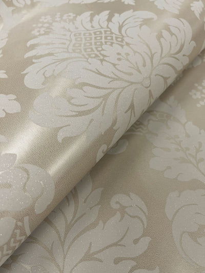 product image for Charnay Damask Peel & Stick Wallpaper in Metallic Champagne & Glitter 32