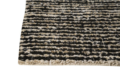 product image for Nature Collection Hand Woven Wool and Hemp Area Rug in Black and White design by Mat the Basics 39