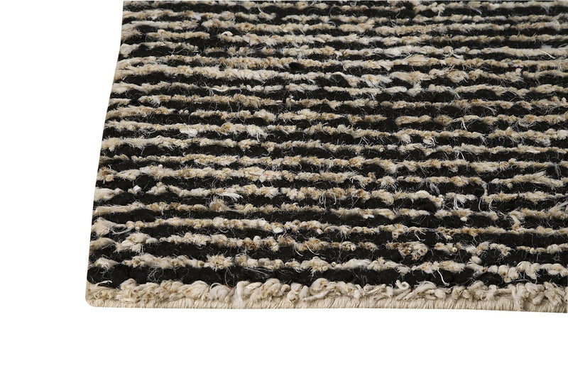 media image for Nature Collection Hand Woven Wool and Hemp Area Rug in Black and White design by Mat the Basics 245