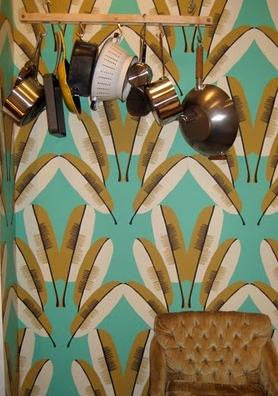 media image for Navajo Wallpaper in Turquoise design by Cavern Home 211