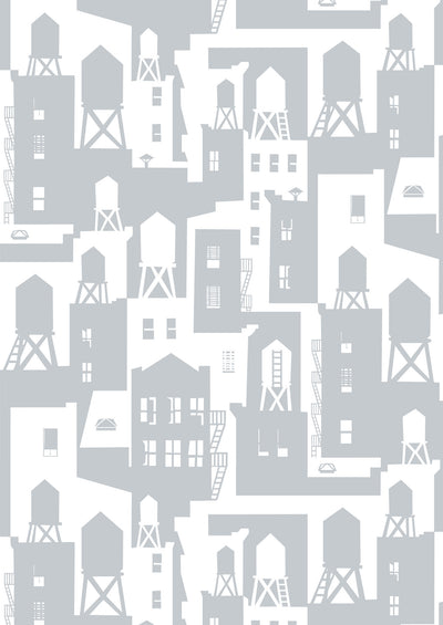 product image of sample new york city watertowers wallpaper in shadow design by tom slaughter for cavern home 1 561