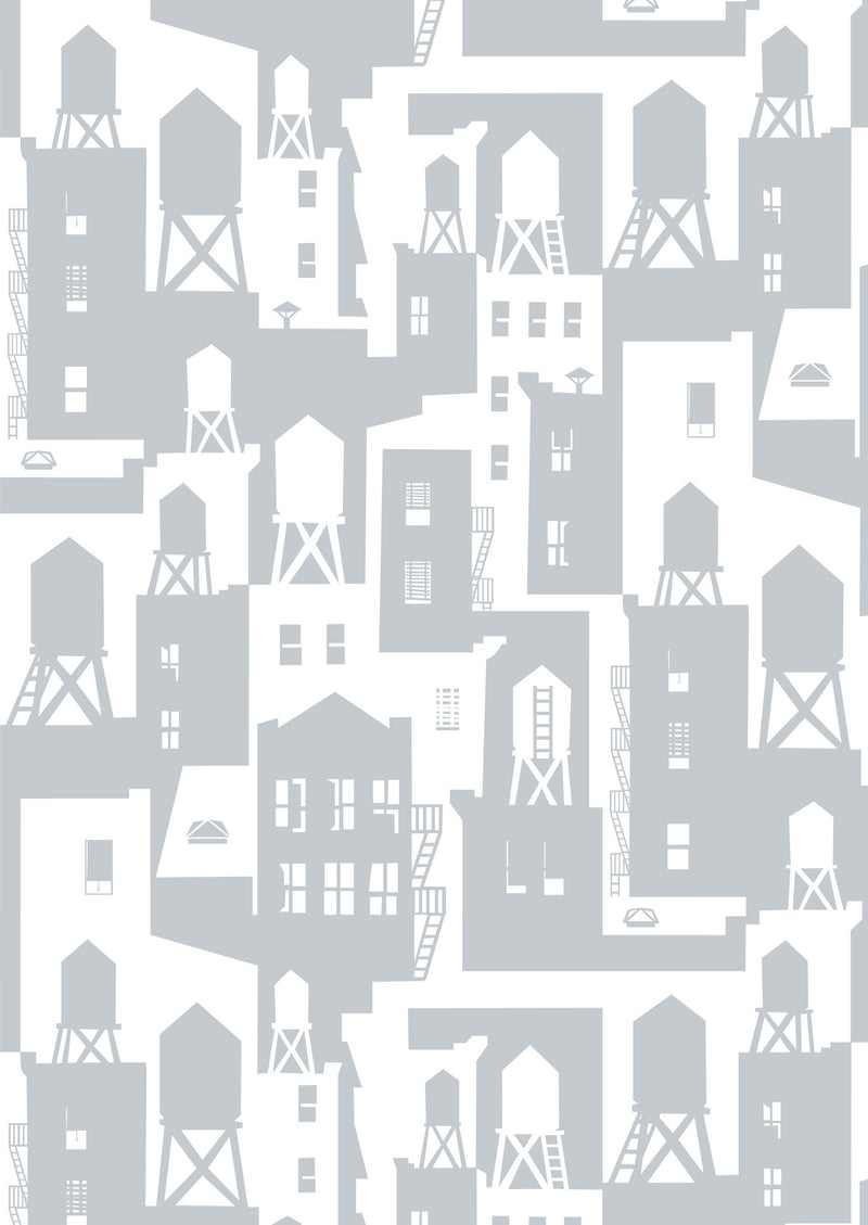 media image for sample new york city watertowers wallpaper in shadow design by tom slaughter for cavern home 1 279