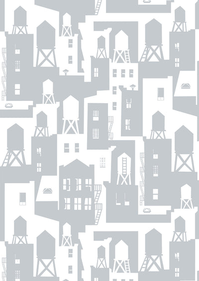 product image of new york city watertowers wallpaper in shadow design by tom slaughter for cavern home 1 577