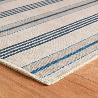 product image for Nimes Ticking Neutral Machine Washable Rug 5 85
