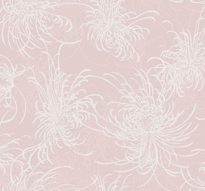 product image of Noell Floral Wallpaper in Blush Glitter and Off-White from the Casa Blanca II Collection by Seabrook Wallcoverings 582