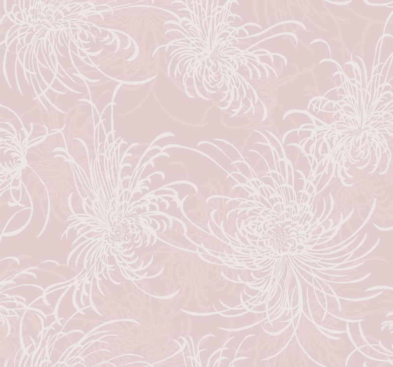 media image for Noell Floral Wallpaper in Blush Glitter and Off-White from the Casa Blanca II Collection by Seabrook Wallcoverings 214