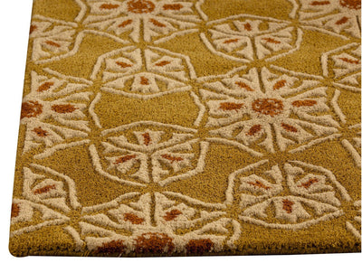 product image for Normandie Collection Hand Tufted Wool Area Rug in Gold design by Mat the Basics 50