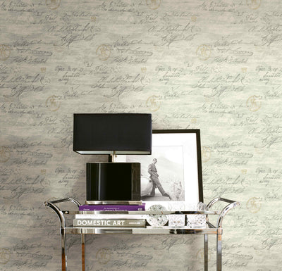 product image of Nouveau Calligraphy Wallpaper in Heather from the Nouveau Collection by Wallquest 517