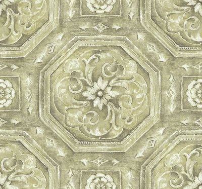 product image of Nouveau Tile Wallpaper in Gilded from the Nouveau Collection by Wallquest 597