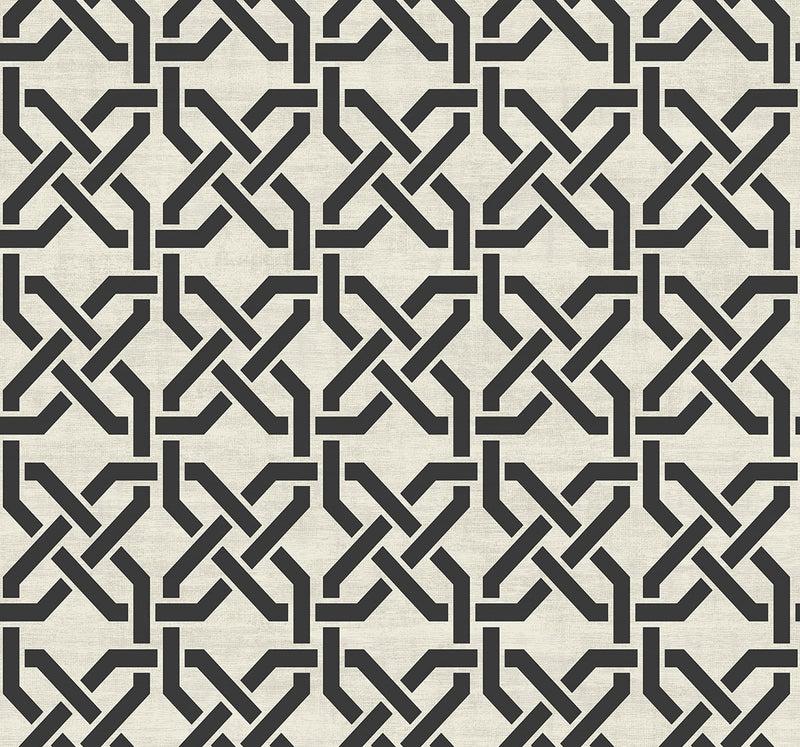 media image for Nouveau Trellis Wallpaper in Black and White from the Nouveau Collection by Wallquest 249
