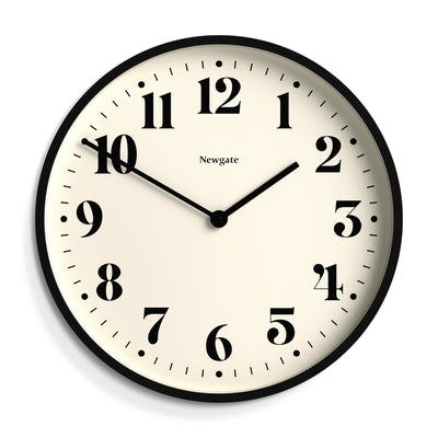 product image of number two theatre dial black wall clock by newgate numtwo240k 1 50