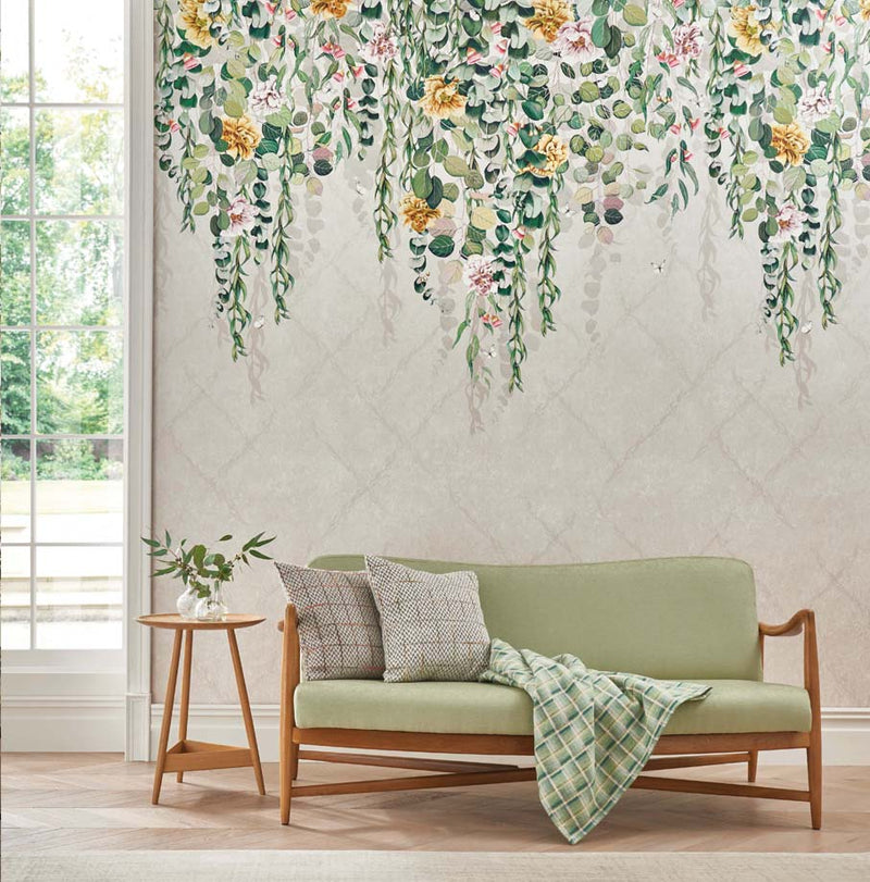 media image for Eucalyptus Prussian/Scarlet Wallpaper from the Empyrea Collection by Osborne & Little 287