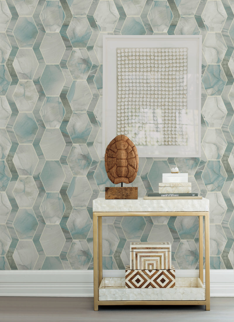 media image for Earthbound Wallpaper in Turquoise by Candice Olson for York Wallcoverings 229
