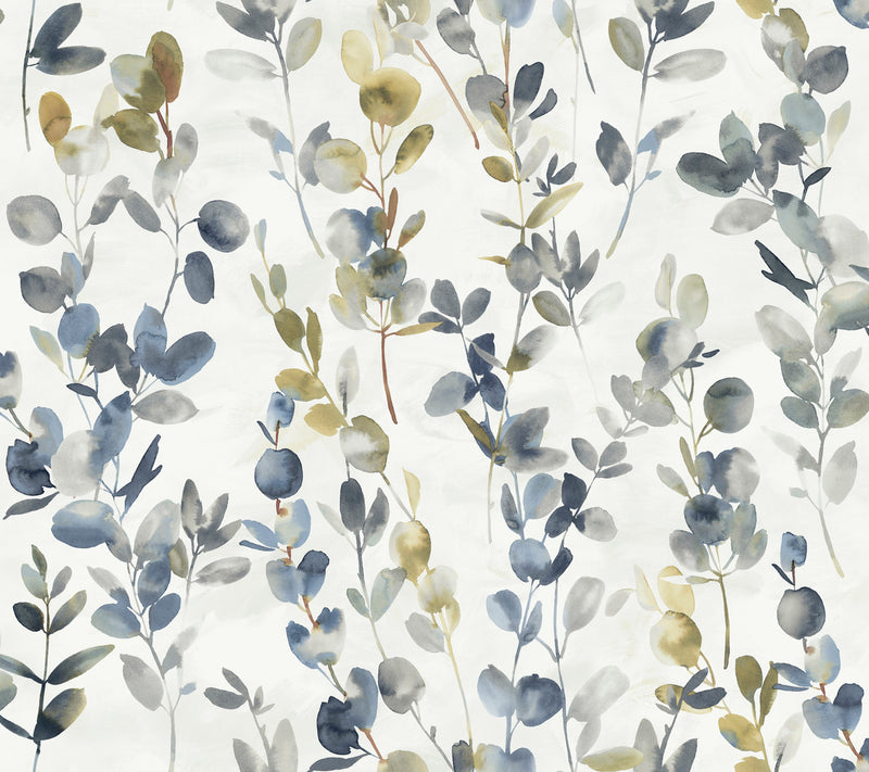 media image for Joyful Eucalyptus Wallpaper in Navy by Candice Olson for York Wallcoverings 213