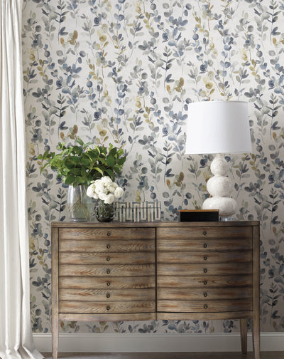 product image for Joyful Eucalyptus Wallpaper in Navy by Candice Olson for York Wallcoverings 5