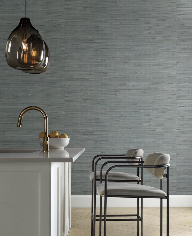 media image for Metallic Jute Wallpaper in Silver/Aqua by Candice Olson for York Wallcoverings 270