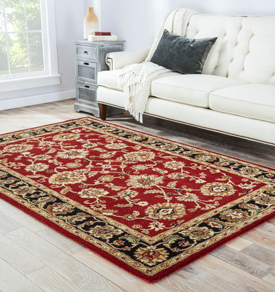 product image for my08 anthea handmade floral red black area rug design by jaipur 13 26
