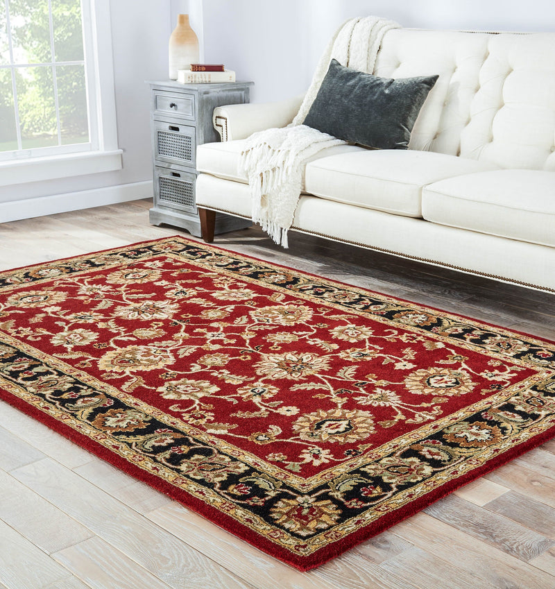 media image for my08 anthea handmade floral red black area rug design by jaipur 13 271