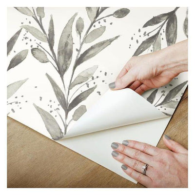 product image for Olive Branch Peel & Stick Wallpaper in Charcoal by Joanna Gaines for York Wallcoverings 23