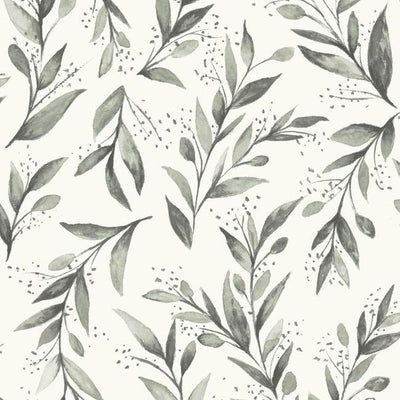 product image for Olive Branch Peel & Stick Wallpaper in Charcoal by Joanna Gaines for York Wallcoverings 70