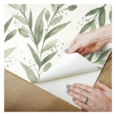 product image for Olive Branch Peel & Stick Wallpaper in Olive by Joanna Gaines for York Wallcoverings 95