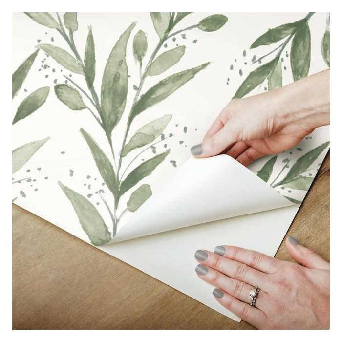 media image for Olive Branch Peel & Stick Wallpaper in Olive by Joanna Gaines for York Wallcoverings 256