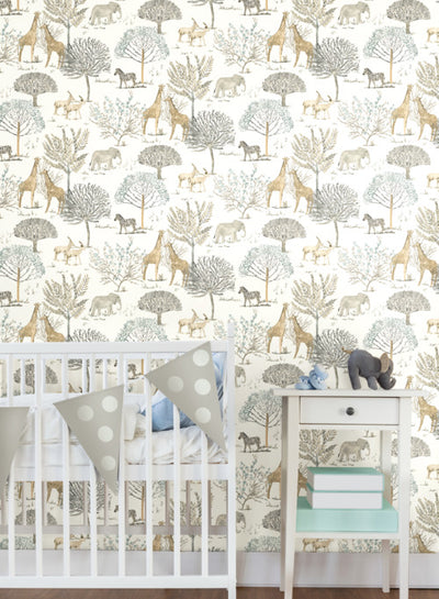 product image of On The Savanna Wallpaper in Neutral from the A Perfect World Collection by York Wallcoverings 597