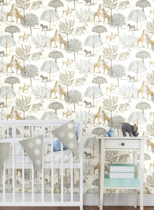 media image for On The Savanna Wallpaper in Neutral from the A Perfect World Collection by York Wallcoverings 239
