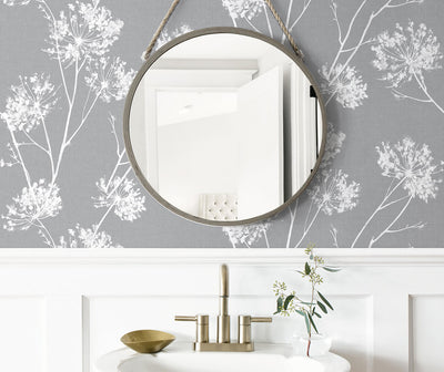 product image for One O'Clocks Peel-and-Stick Wallpaper in Cove Grey by NextWall 4