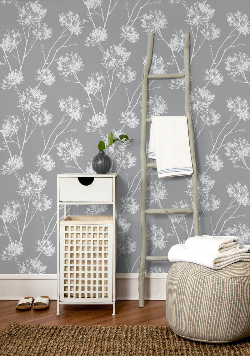 media image for one oclocks peel and stick wallpaper in cove grey by nextwall 5 240