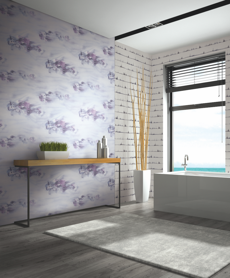 media image for Ophelia Wallpaper in Lilac and Silver from the Solaris Collection by Mayflower Wallpaper 290