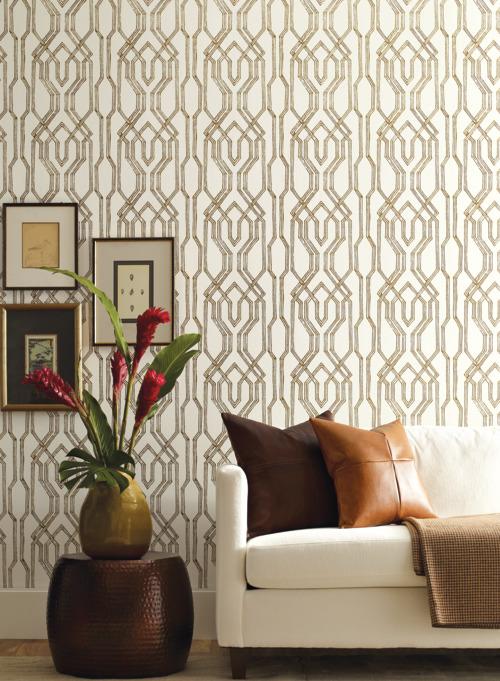 media image for Oriental Lattice Wallpaper from the Tea Garden Collection by Ronald Redding for York Wallcoverings 256