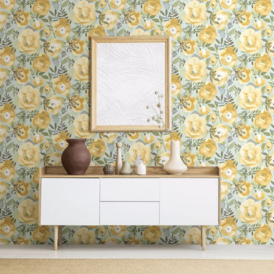 product image for Orla Floral Wallpaper in Yellow from the Bluebell Collection by Brewster Home Fashions 73