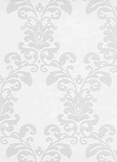 product image of Ornamental Floral Paintable Wallpaper in White design by BD Wall 548