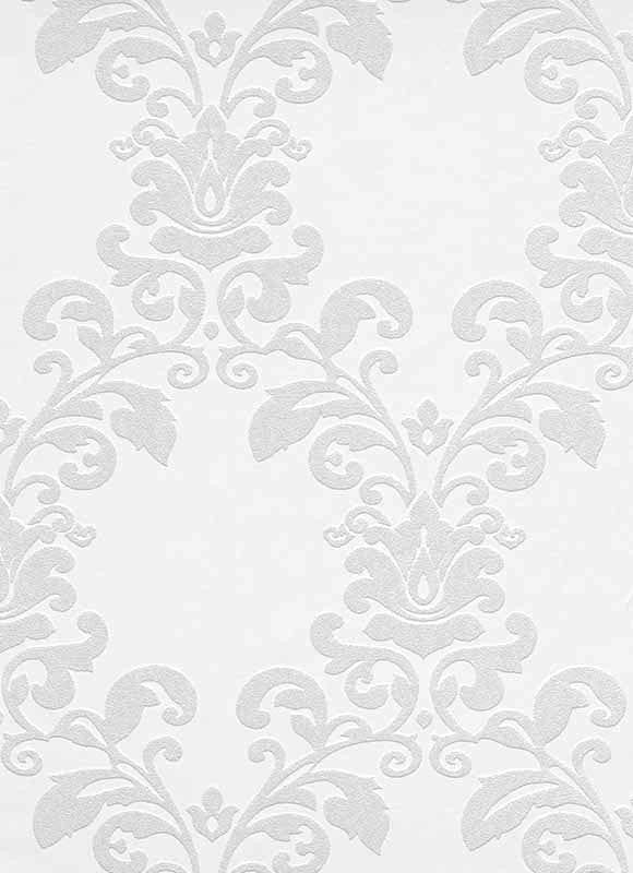 media image for Ornamental Floral Paintable Wallpaper in White design by BD Wall 221