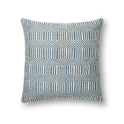 product image of Blue & Ivory Indoor/Outdoor Pillow by Loloi 571