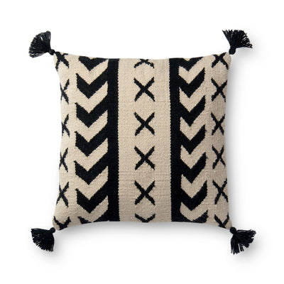 product image of Black & Ivory Indoor/Outdoor Pillow by Loloi 568